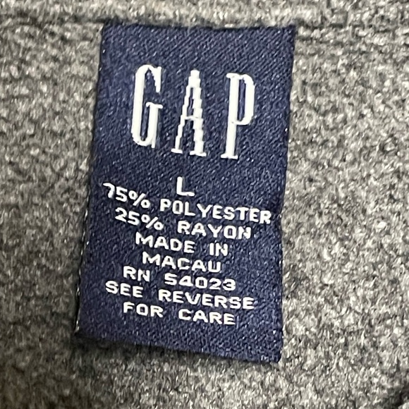 Women's Vintage Gap Double Pocket Full Zip Fleece Shirt Jacket Gray Size Large - Picture 11 of 12